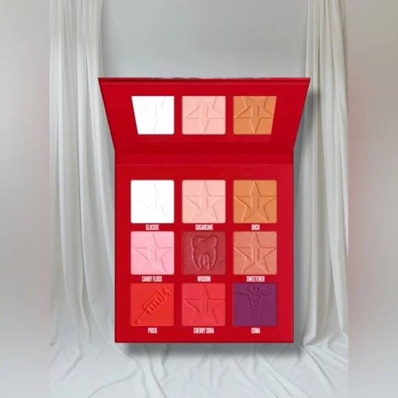 Jeffree Star Cosmetics Blood Sugar Mini Eyeshadow Palette NWT Red Matte Shimmer - Picture 3 of 7